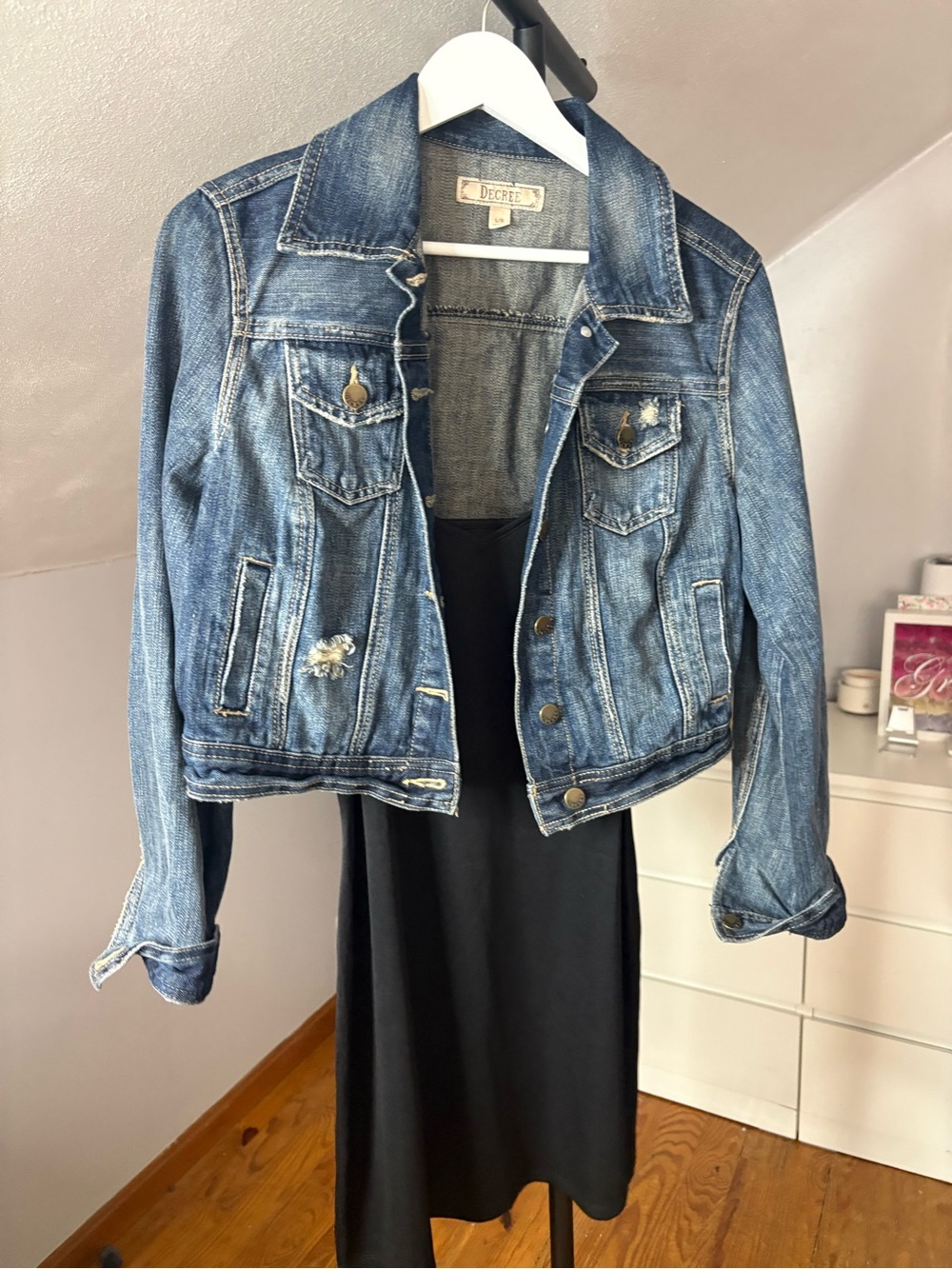 Decree Distressed Light Blue Denim Jacket